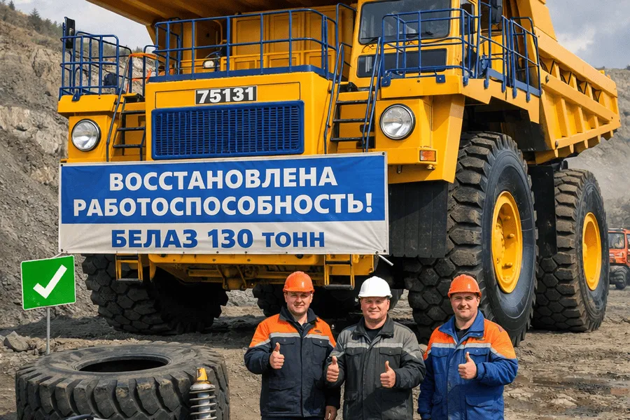 Восстановили работоспособность карьерного БелАЗа 130 тонн