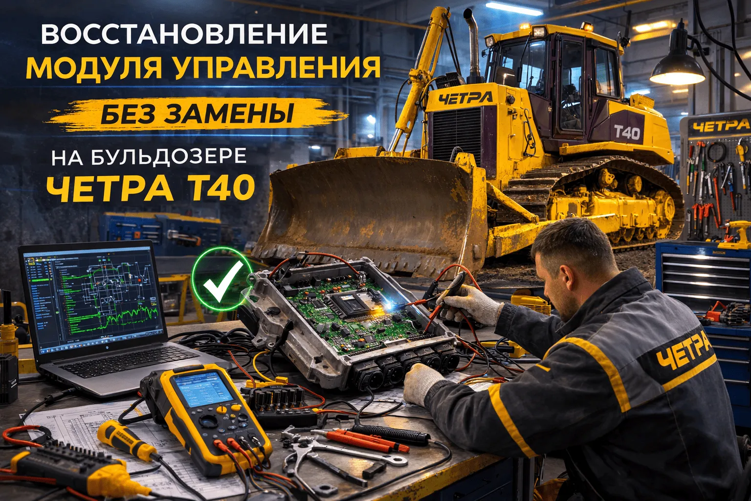 Восстановление модуля управления без замены на бульдозере ЧЕТРА Т40
