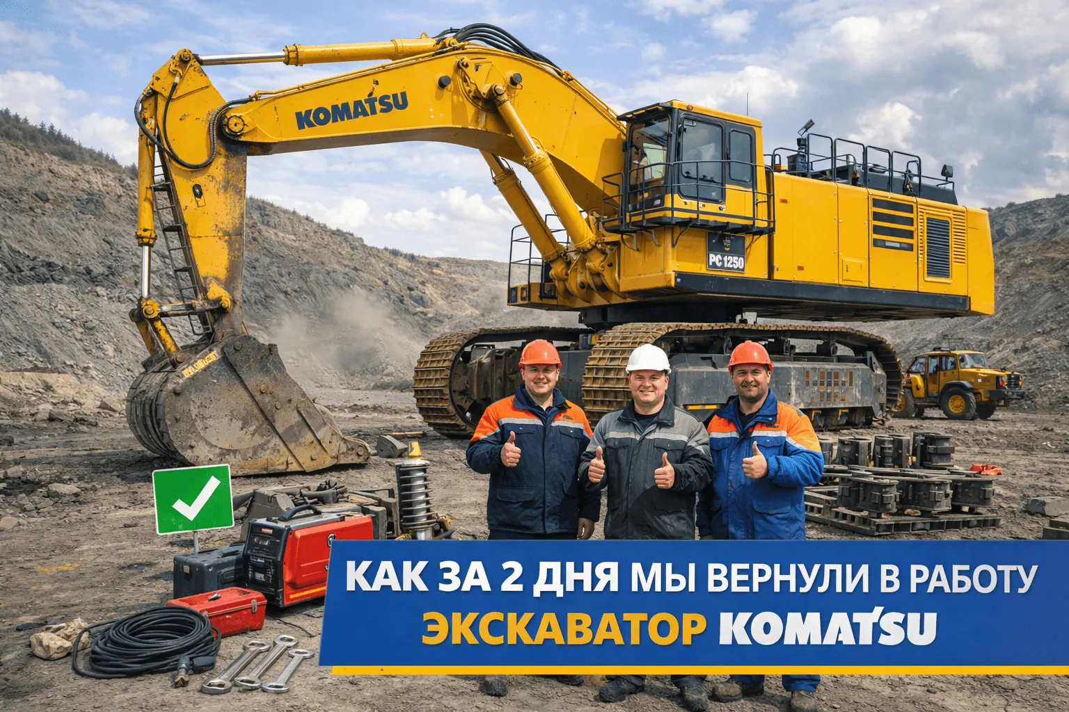 Как за 2 дня мы вернули в работу экскаватор Komatsu